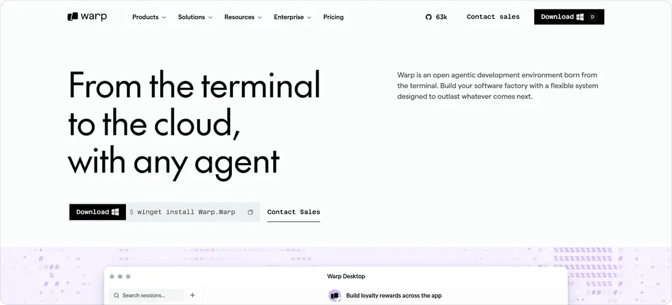 Warp homepage