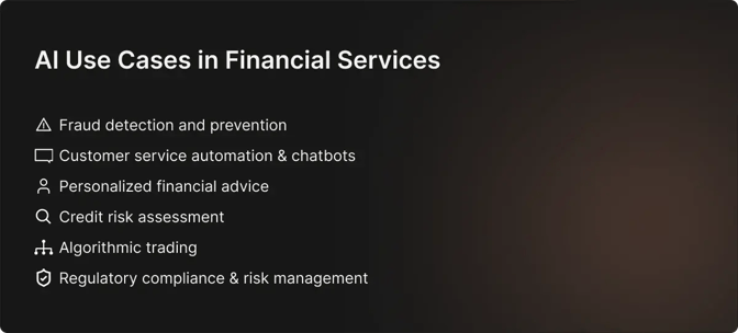 AI use cases in financial services