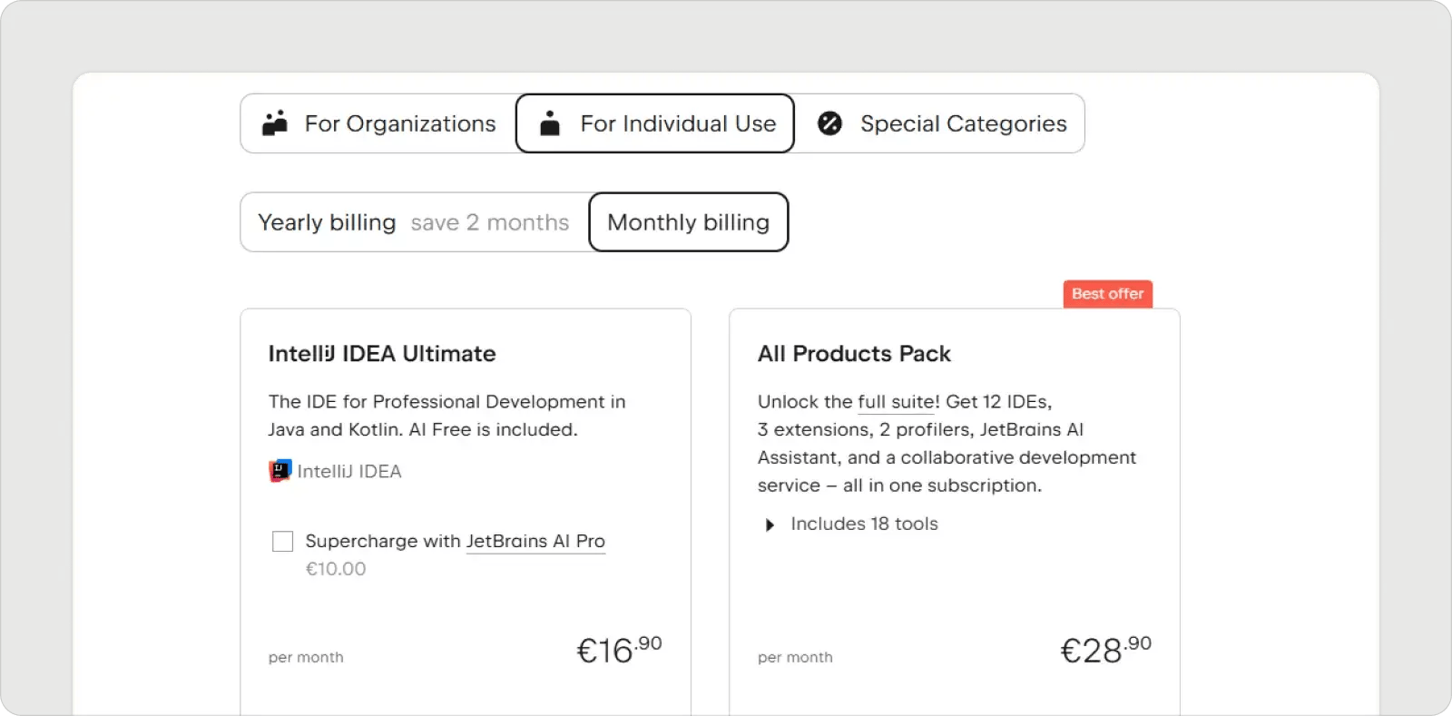 intellij-pricing-for-individuals