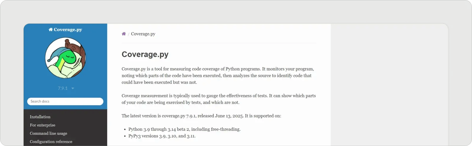 coverage.py-homepage