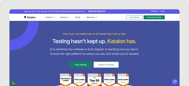 katalon-homepage