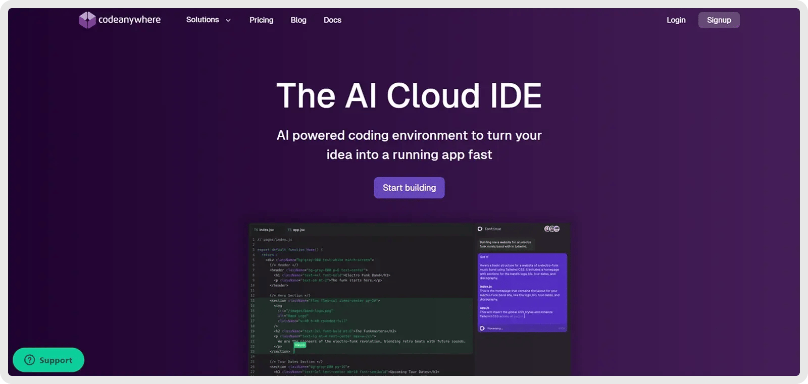 codeanywhere-homepage