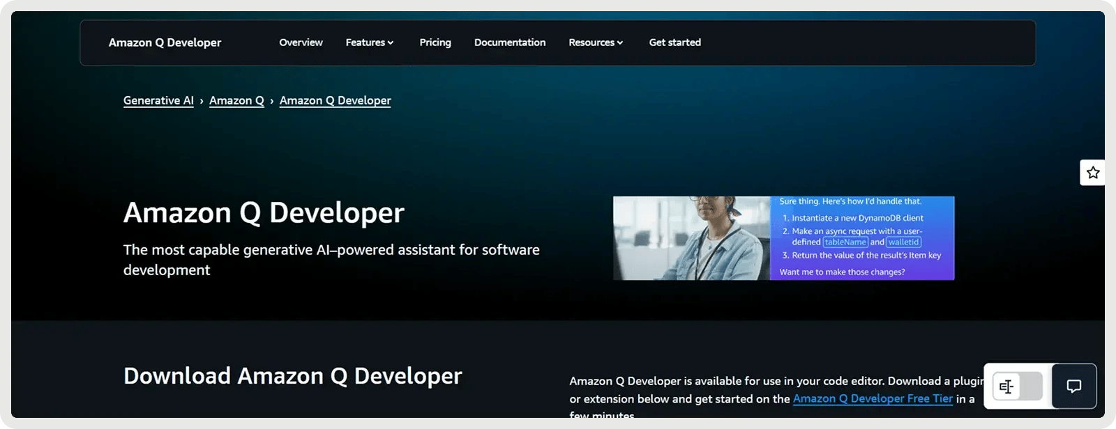 amazon-q-developer-homepage