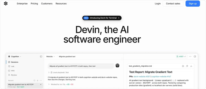 Devin AI Homepage