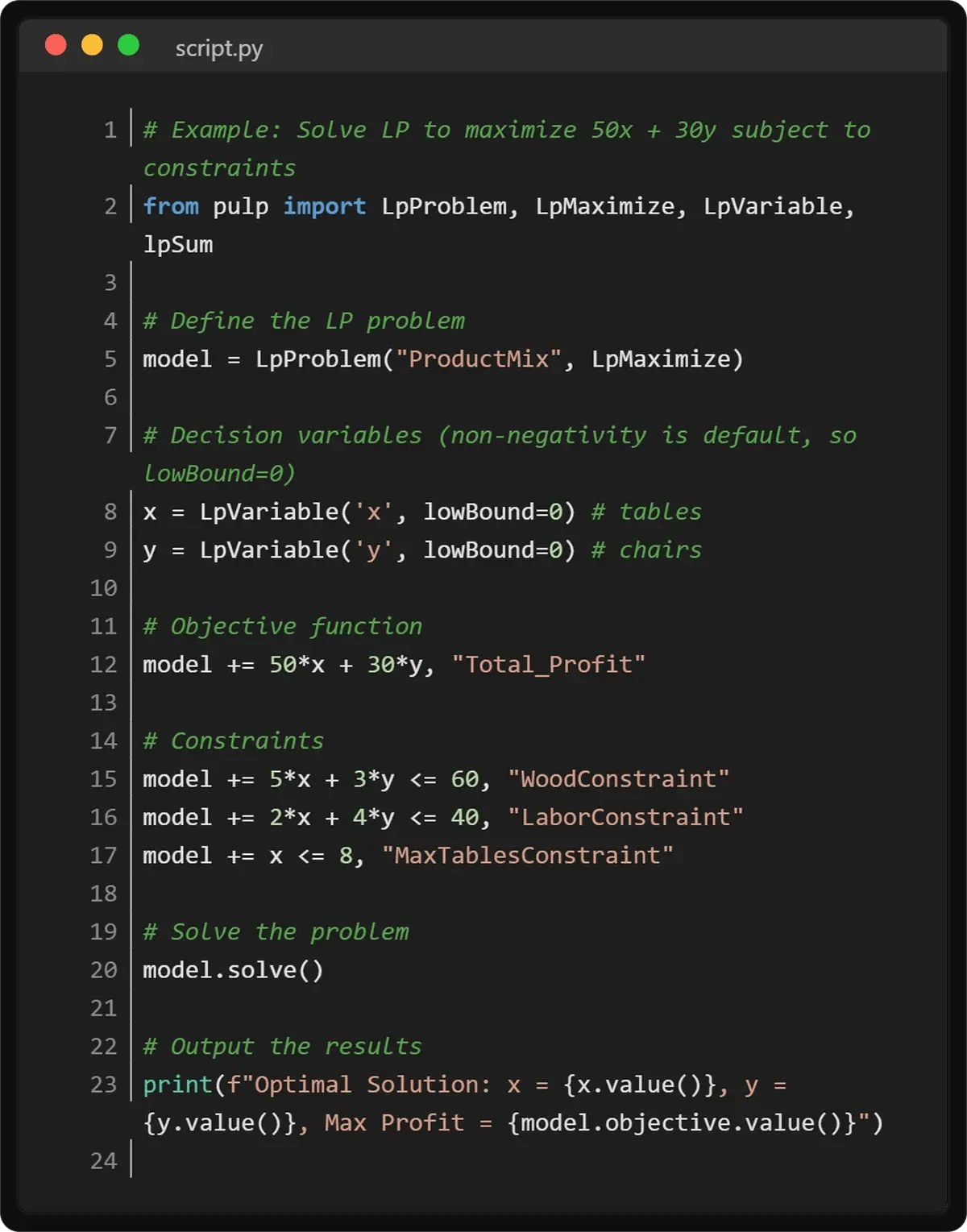 linear-program-code-example
