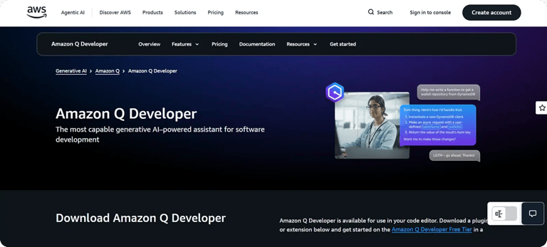 amazon-q-developer-homepage