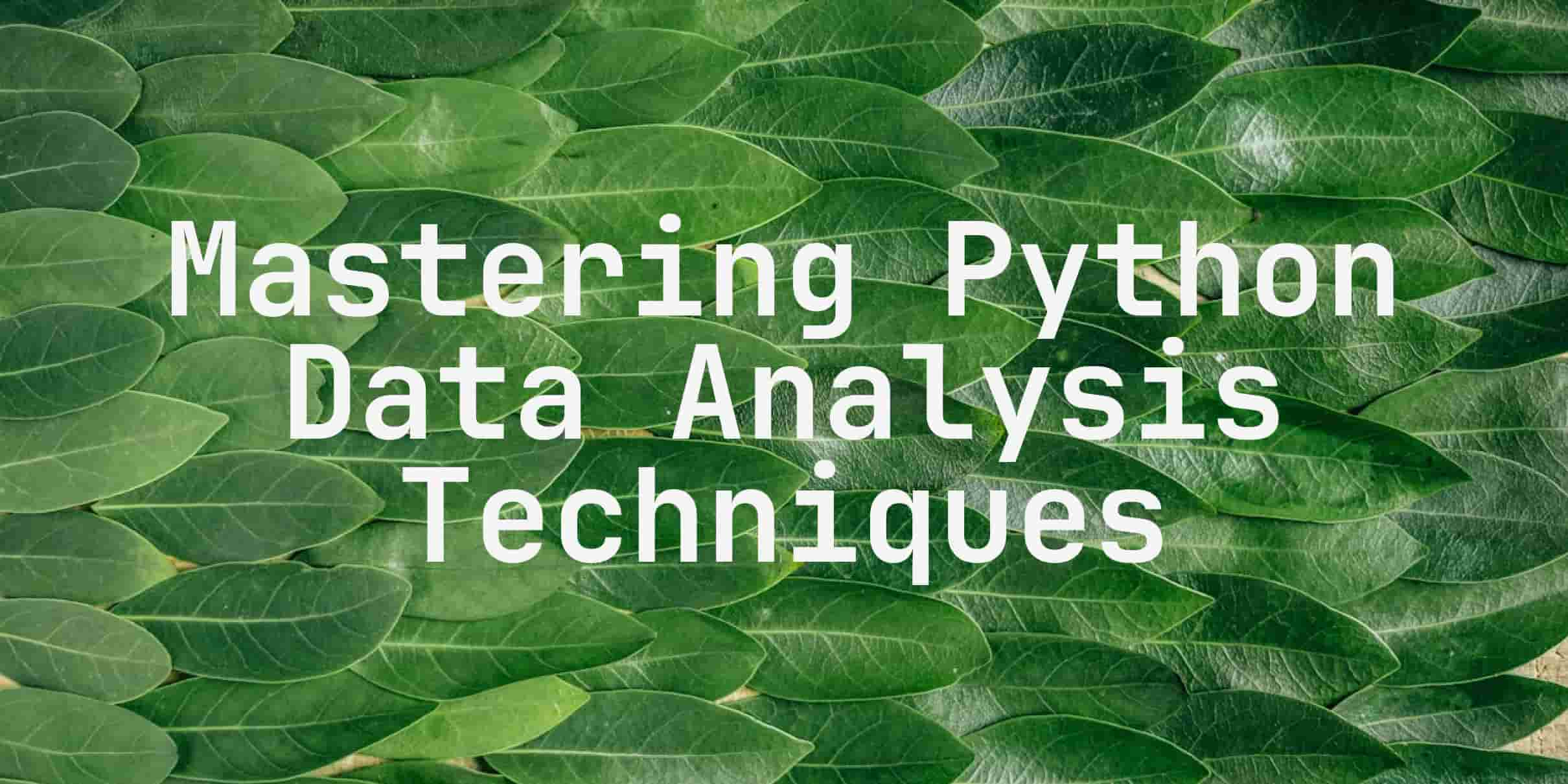 Mastering Python Data Analysis Techniques