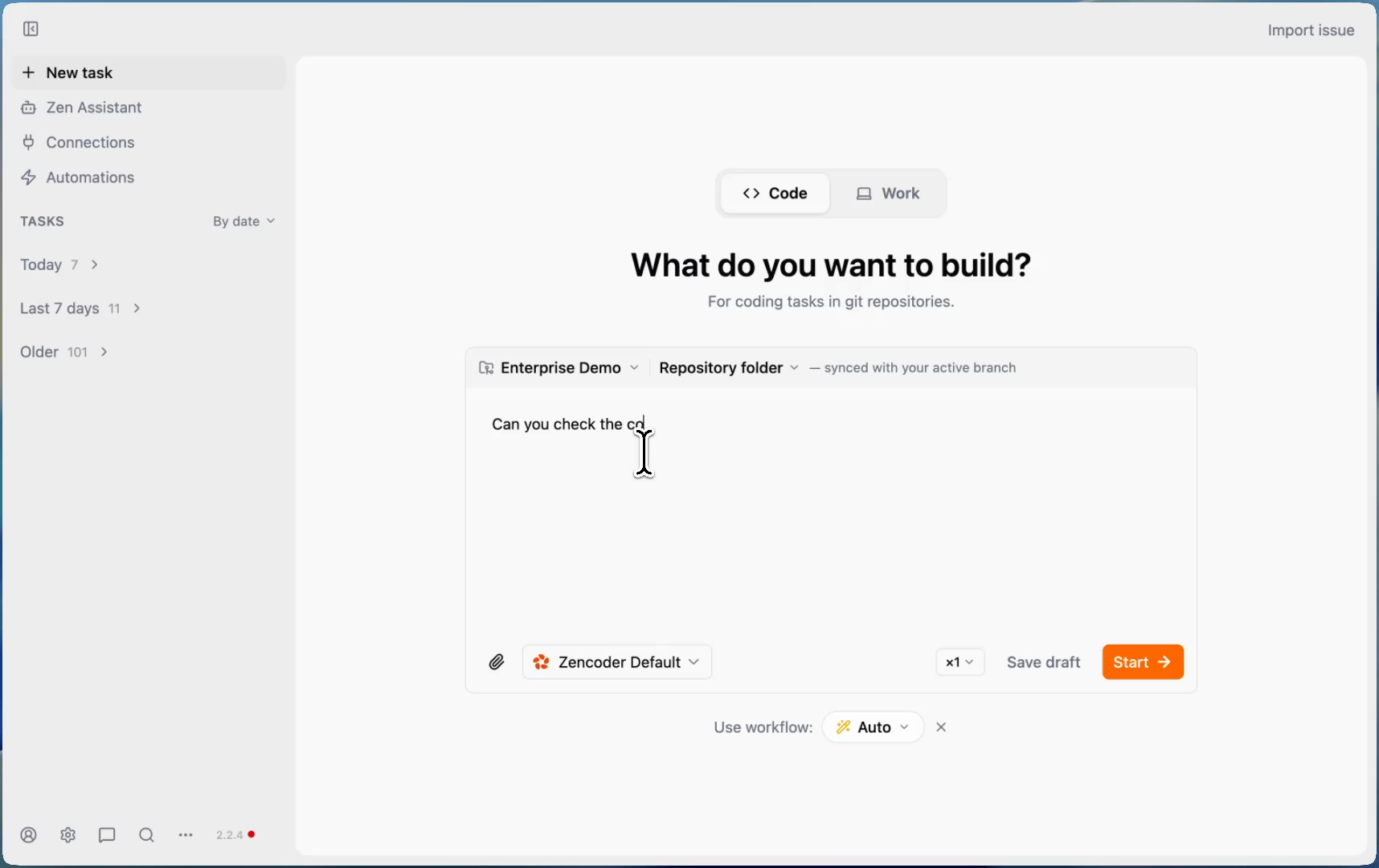 Zenflow Code mode task prompt — querying PagerDuty connection
